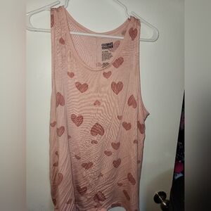Pink Heart Pattern Tank Top